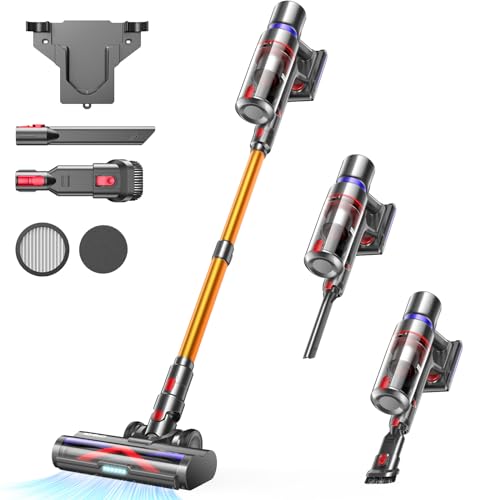 Aspirateur sans fil GOLDEGGS 45KPa/550W, 60 minutes, 1,5L, avec écran tactile et brosse anti-emmêlement