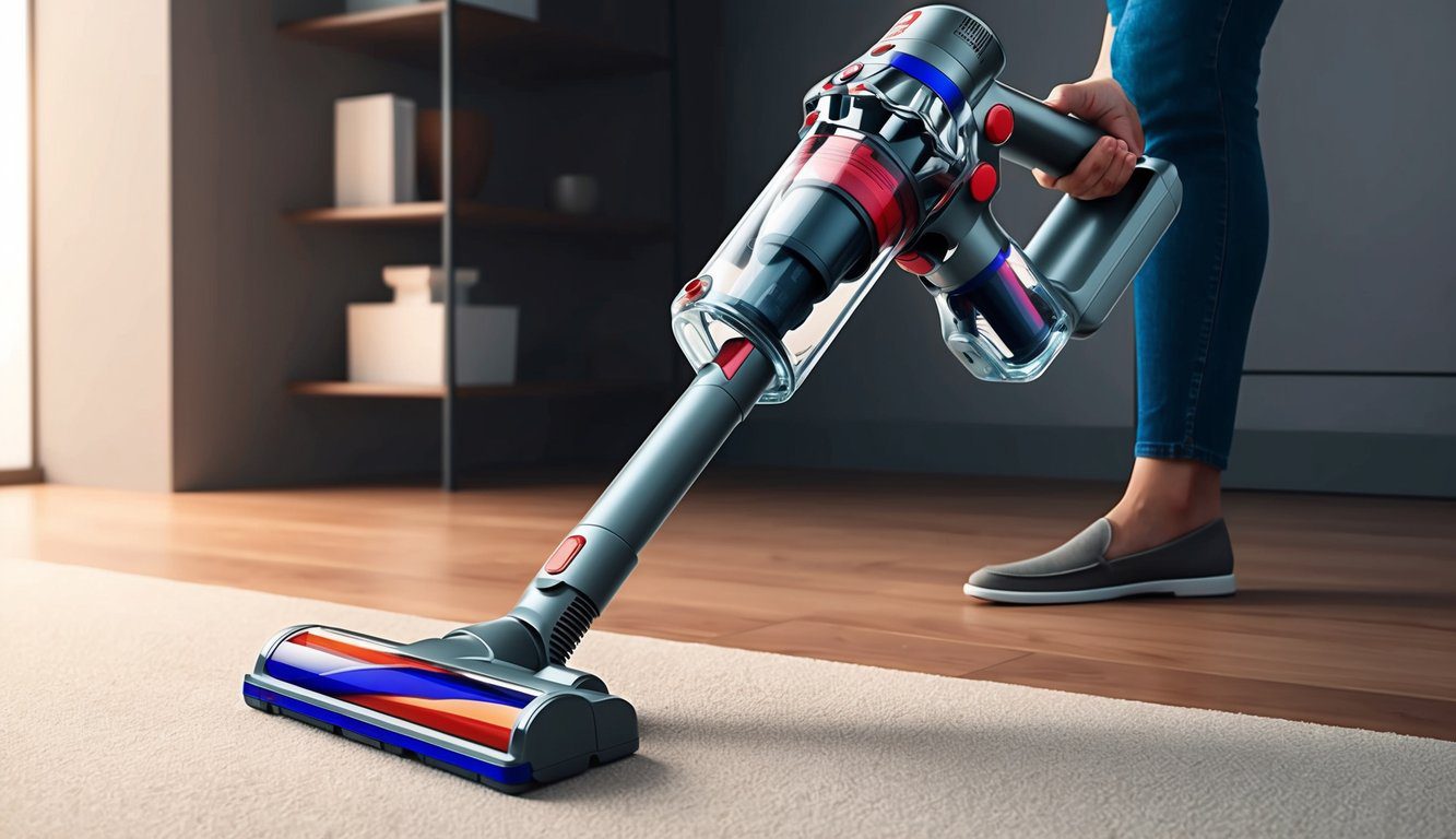 Un aspirateur sans fil moderne et élégant avec une technologie de détection avancée et un design ergonomique