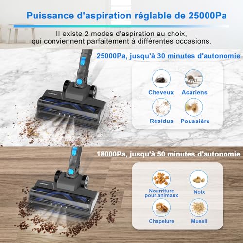 1738850083 Avis MIUZZY N300 Aspirateur Balai Sans Fil 25KPa Puissant et Leger