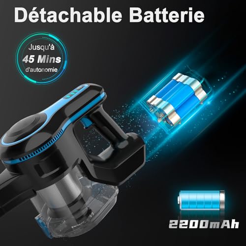 1739572647 Avis Aspirateur Balai sans Fil Puissant 20000Pa 6 en 1 – Autonomie 45 Min Leger et Performant