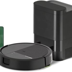 iRobot Roomba 115 Combo+Base AutoEmpty - Robot Aspirateur Laveur 2en1 - Puissance d'Aspiration 15KPa - Brosse latérale étendue - Lingette de Lavage déportée - Navigation LiDAR - Noir