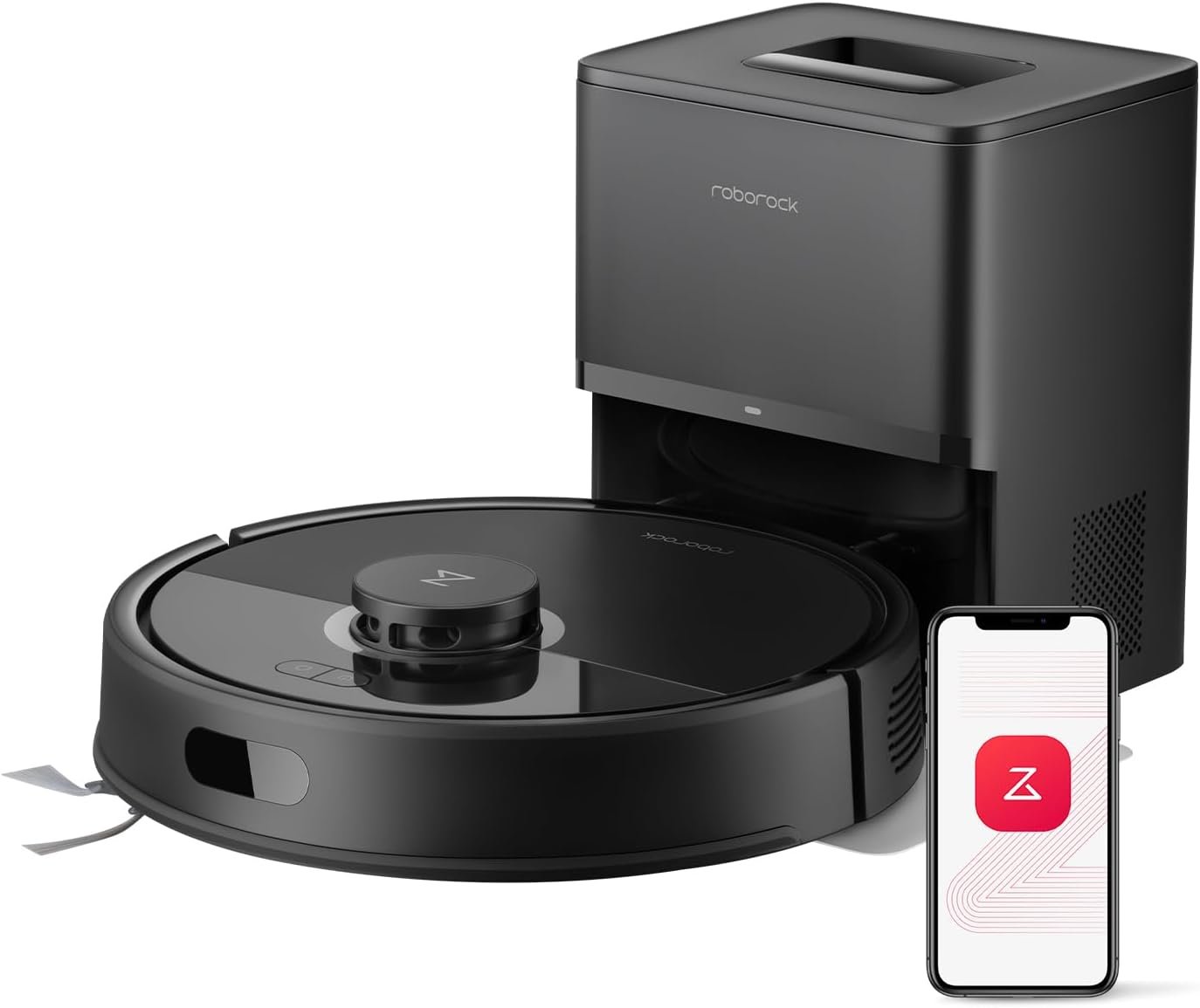 roborock Q7 L5+ Robot Aspirateur Laveur avec Station, 8000 Pa Aspiration | Vidange Automatique, Navigation LiDAR, 3 Niveaux d'Eau, pour Poils d'Animaux/Tapis, App