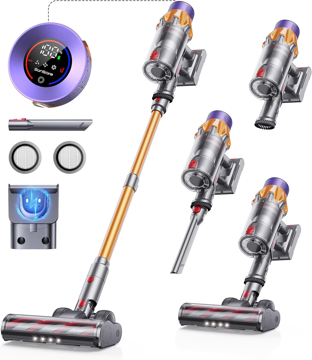 SunSare 550W/45KPA Aspirateur Balai sans Fil X7A
