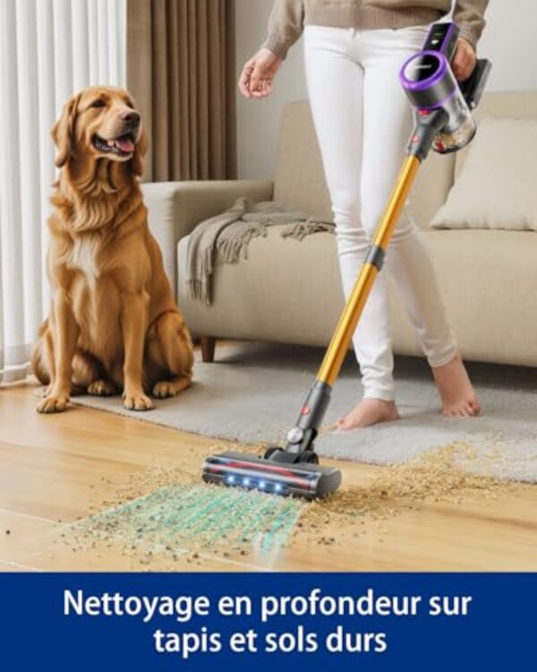 Avis ARFUEE : Aspirateur balai sans fil 550 W - Puissant et silencieux! – Image 3