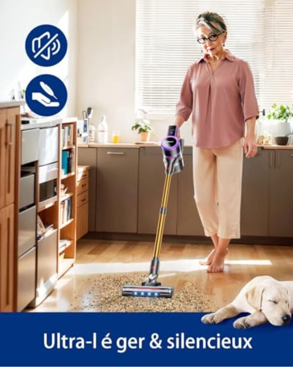 Avis ARFUEE : Aspirateur balai sans fil 550 W - Puissant et silencieux! – Image 12