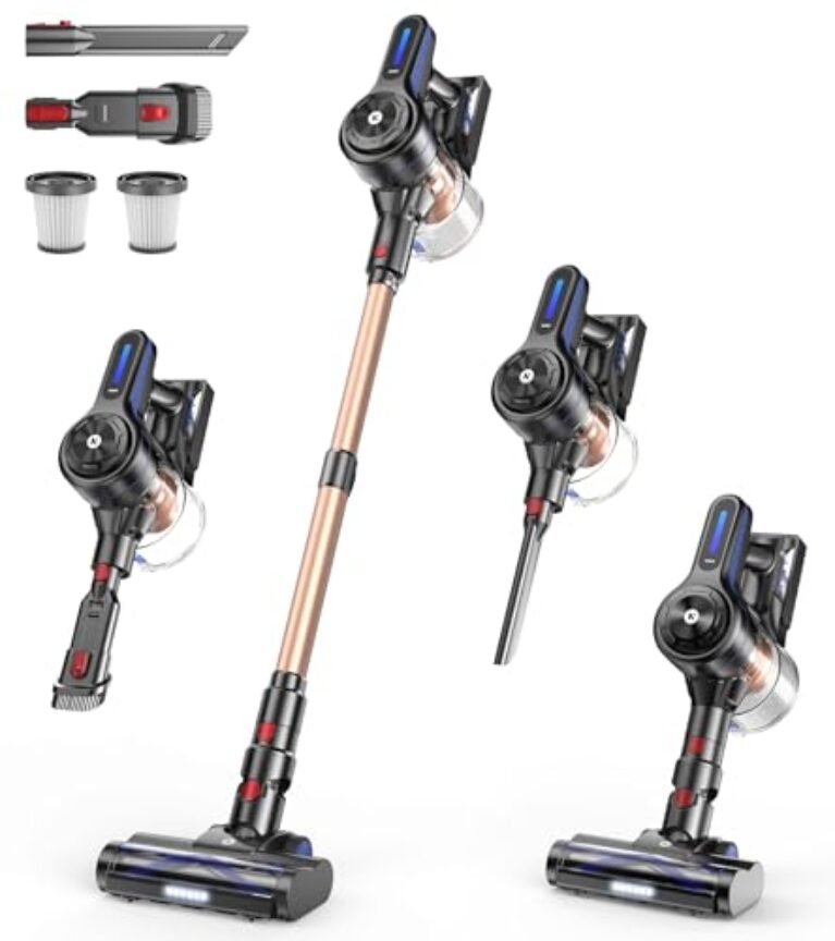 NADALY Aspirateur sans fil, aspirateur balai puissant avec 45 minutes d'autonomie, aspirateurs sans enchevêtrement pour la maison, godet à poussière de 1,5 L, aspirateur sans fil rechargeable pour