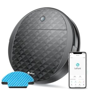 Lefant Robot Aspirateur Vadrouille, Forte Aspiration de 3200 Pa, Autonomie de 150min, Mini Design, Connecté Wi-Fi Alexa/Google Assistant, Capteur de Collision 6D, pour Tapis à Poils Ras, Sols Durs, M213S