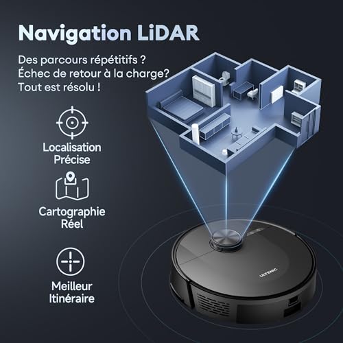 Test Avis Aspirateur Robot Ultenic D10 : Nettoyage Élevé, Silencieux, et Intelligent 21 1734019578 Avis Ultenic D10 5000Pa Aspiration LiDAR Multi Etages App Controlee Alexa Siri IFTTT