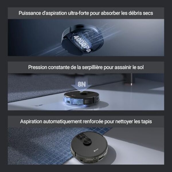 Avis EZVIZ RE4 Plus Noir : Le Robot Nettoyeur 2-en-1, Equipé d'une Station de Vidange Automatique – Image 5