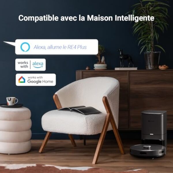 Avis EZVIZ RE4 Plus Noir : Le Robot Nettoyeur 2-en-1, Equipé d'une Station de Vidange Automatique – Image 9