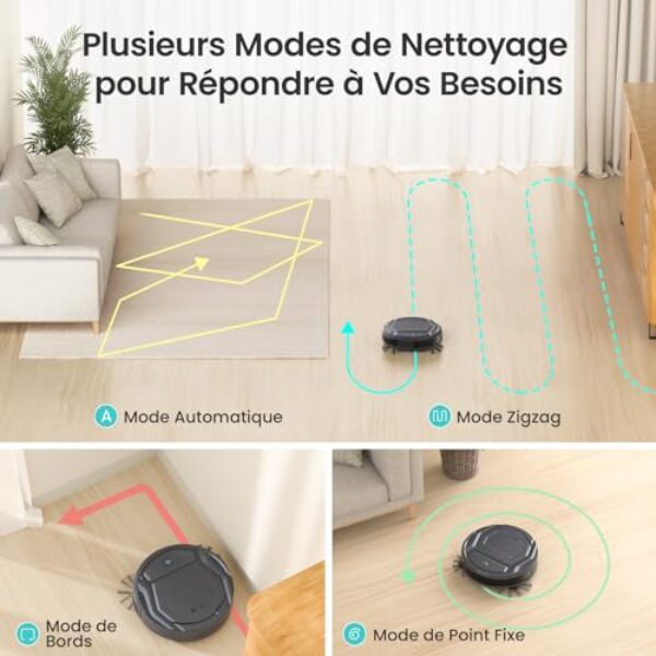 Avis Lefant M210P: 2200Pa Aspirateur WiFi, Bluetooth, Alexa, 6 Modes, Auto-Charge, Idéal Tapis, Cartographie – Image 3