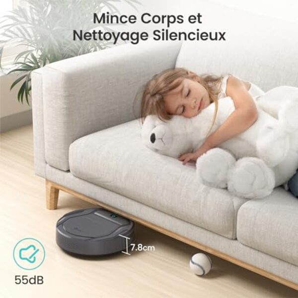 Avis Lefant M210P: 2200Pa Aspirateur WiFi, Bluetooth, Alexa, 6 Modes, Auto-Charge, Idéal Tapis, Cartographie – Image 4