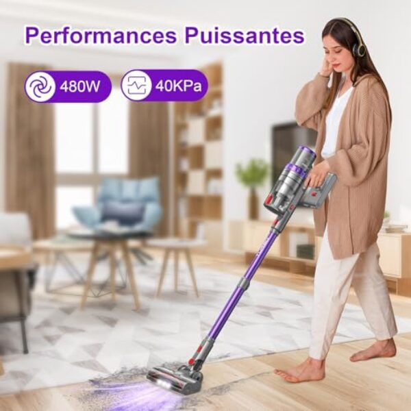 Aonus A7 Aspirateur Balai Sans Fil : Avis & Test - 40000Pa, 60min – Image 2