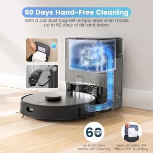Avis AIRROBO T20+ Robot Aspirateur Laveur à Base Auto-Vide, Navigation Laser, 2700 Pa d’Aspiration, Pour Animaux