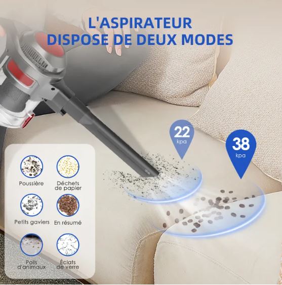L'Aspirateur Balai AIIBOT offre jusqu'à 50 minutes