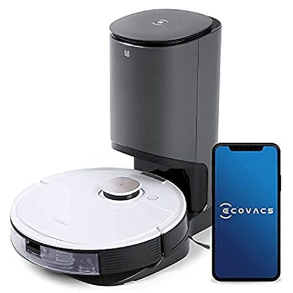 Aspirateur robot ECOVACS Deebot T8+ (2en1) avec station à vide automatique : fonction de balayage, navigation intelligente