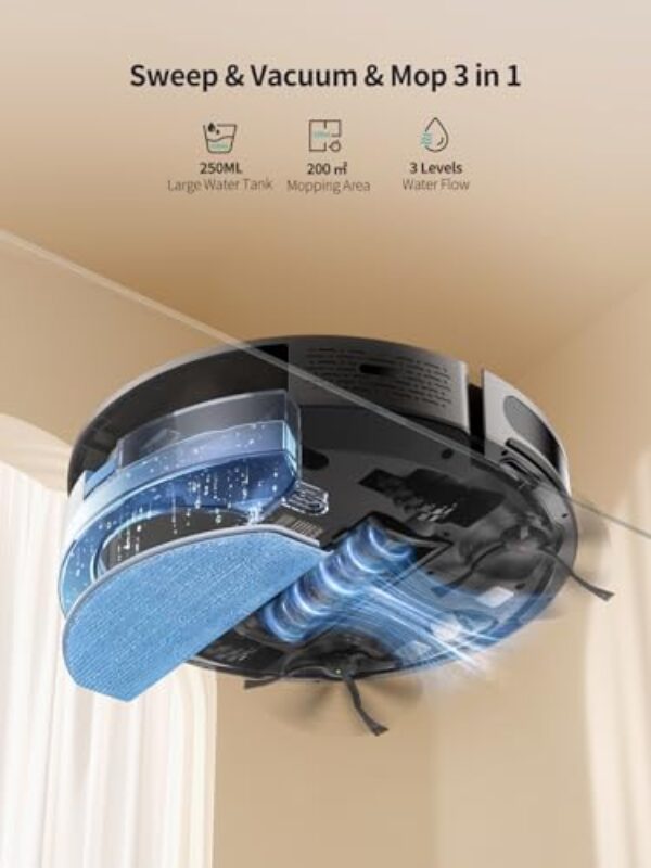 Avis Airzeen G20 Pro - Aspirateur Robot 4500 Pa 3 en 1 Auto-Chargement Anti-Poils Mince Autonomie 180' – Image 3