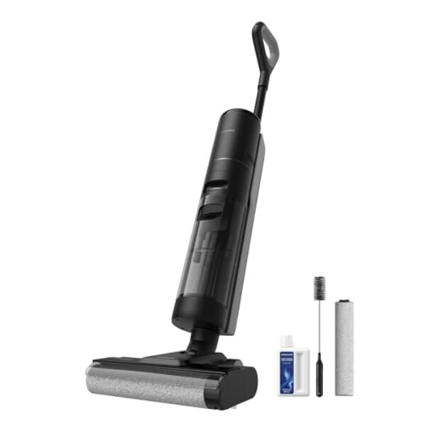dreame H12S Aspirateur eau et poussière, aspirateur intelligent sans fil pour sols durs, séchage à l'air chaud, nettoyage des bords avec détection de saleté