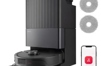 roborock Qrevo Master Set Aspirateur Robot avec FlexiArm Brosse & Serpillière pour Couverture des Coins, Aspirateur Laveur avec Deux Serpillière & Brosse DuoRoller Soutien 10000Pa, Détecter de Saleté