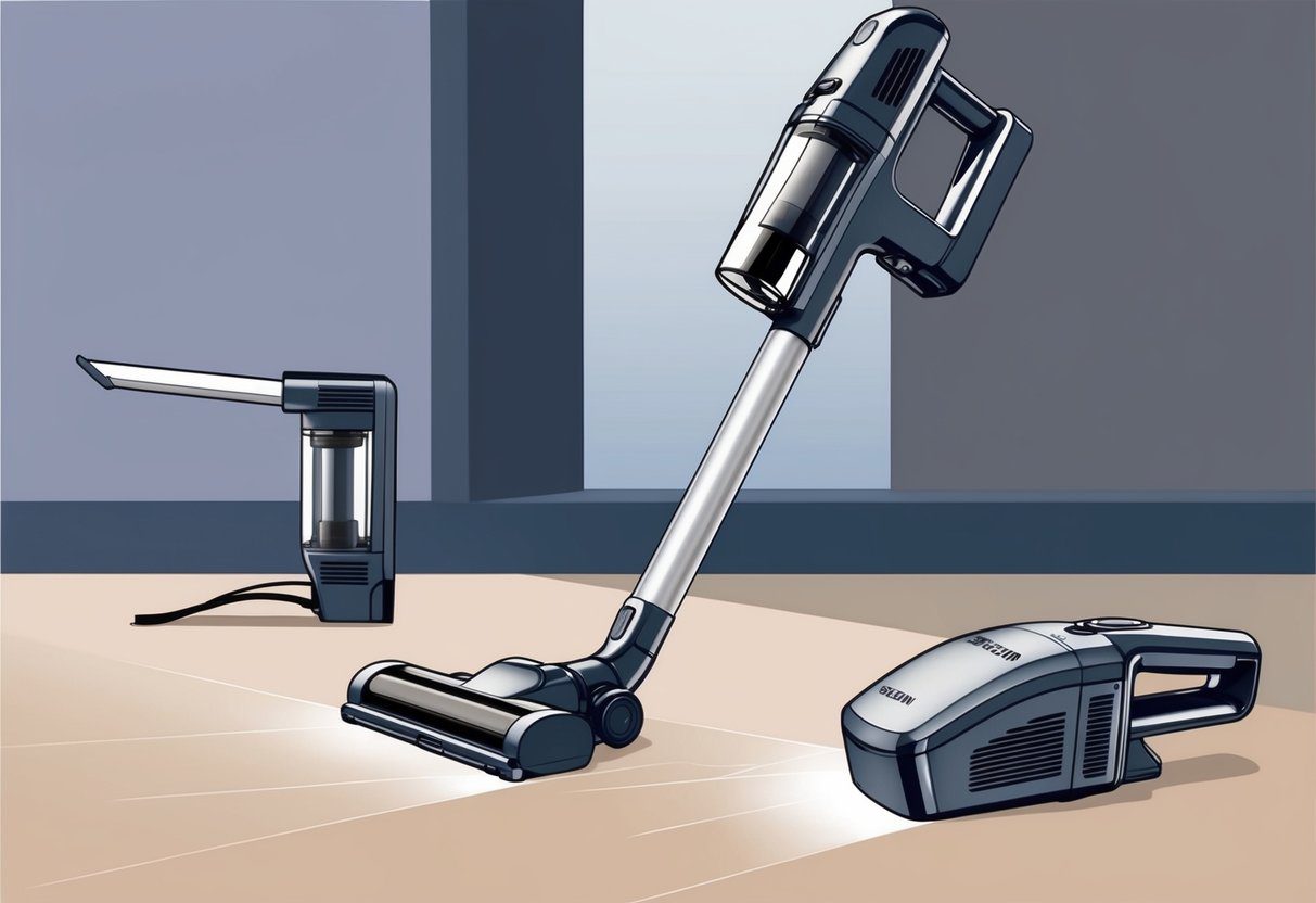 Aspirateur balai et de table 2 en 1 sans fil SEVERIN HV7152 : Avis et Performances 3 Un aspirateur sans fil 2-en-1 élégant et moderne, à la fois balai et portatif, par SEVERIN, avec des fonctionnalités faciles à utiliser et un design compact pour un nettoyage efficace.