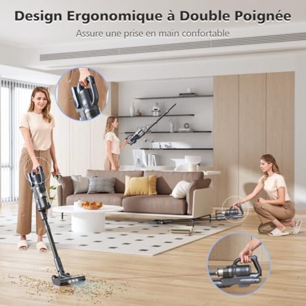 Avis MIUZZY M243 : Aspirateur Balai 30000Pa Sans Fil Puissant et Léger – Image 5