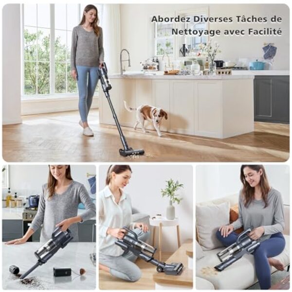 Avis MIUZZY M243 : Aspirateur Balai 30000Pa Sans Fil Puissant et Léger – Image 7