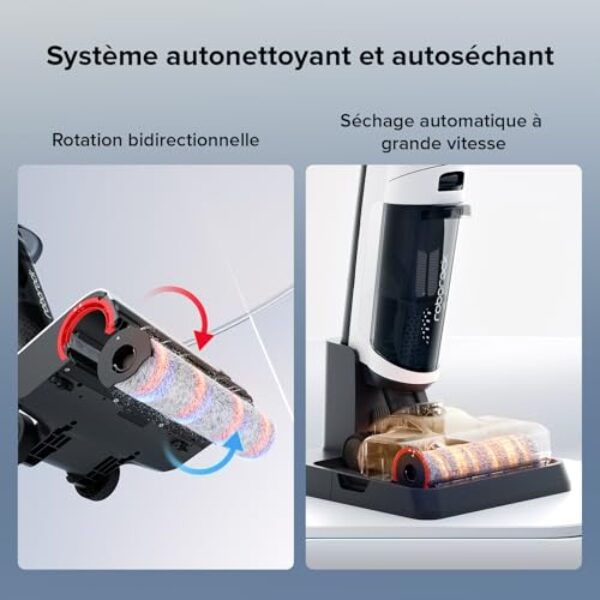 Avis Roborock Dyad Air Flexi Lite : Aspirateur Balai 17000Pa, Nettoyage Humides & Sèches sans Effort, Auto-Nettoyage/Séchage	Intelligent – Image 4