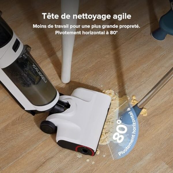 Avis Roborock Dyad Air Flexi Lite : Aspirateur Balai 17000Pa, Nettoyage Humides & Sèches sans Effort, Auto-Nettoyage/Séchage	Intelligent – Image 8
