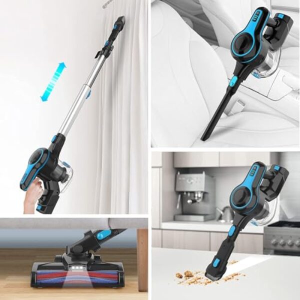 Avis Aspirateur Balai sans Fil Puissant 20000Pa 6 en 1 – Autonomie 45 Min, Léger et Performant – Image 4
