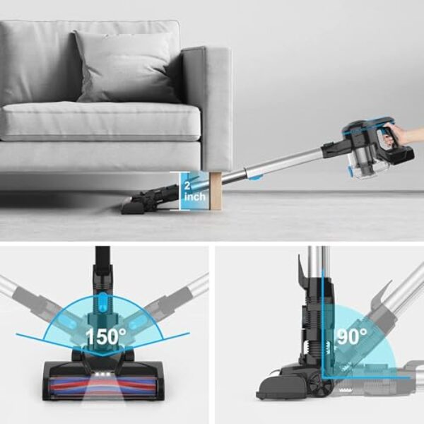 Avis Aspirateur Balai sans Fil Puissant 20000Pa 6 en 1 – Autonomie 45 Min, Léger et Performant – Image 8
