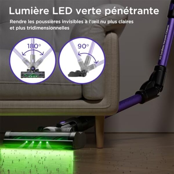 Avis Yanhama H3 Aspirateur Balai Sans Fil  45Kpa, 60 Mins Autonomie – Image 5