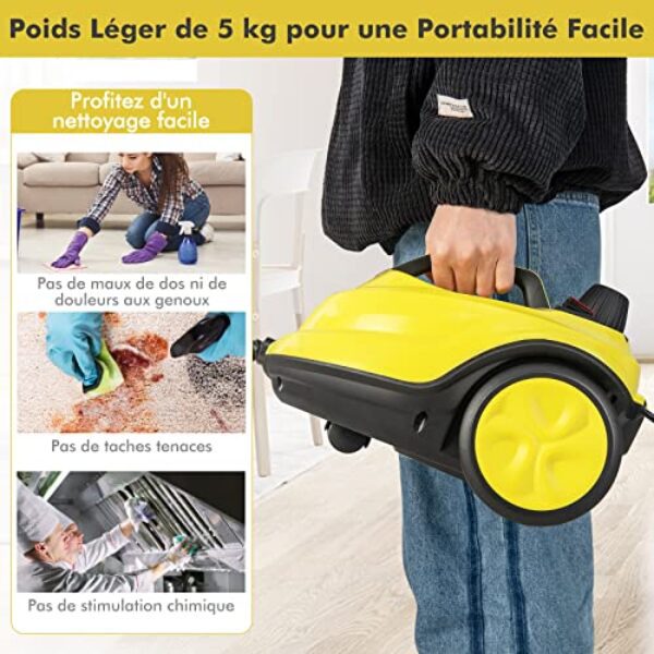 Test-Avis GOPLUS Nettoyeur Vapeur 2000W 5 Bar, 13 Accessoires – Image 4