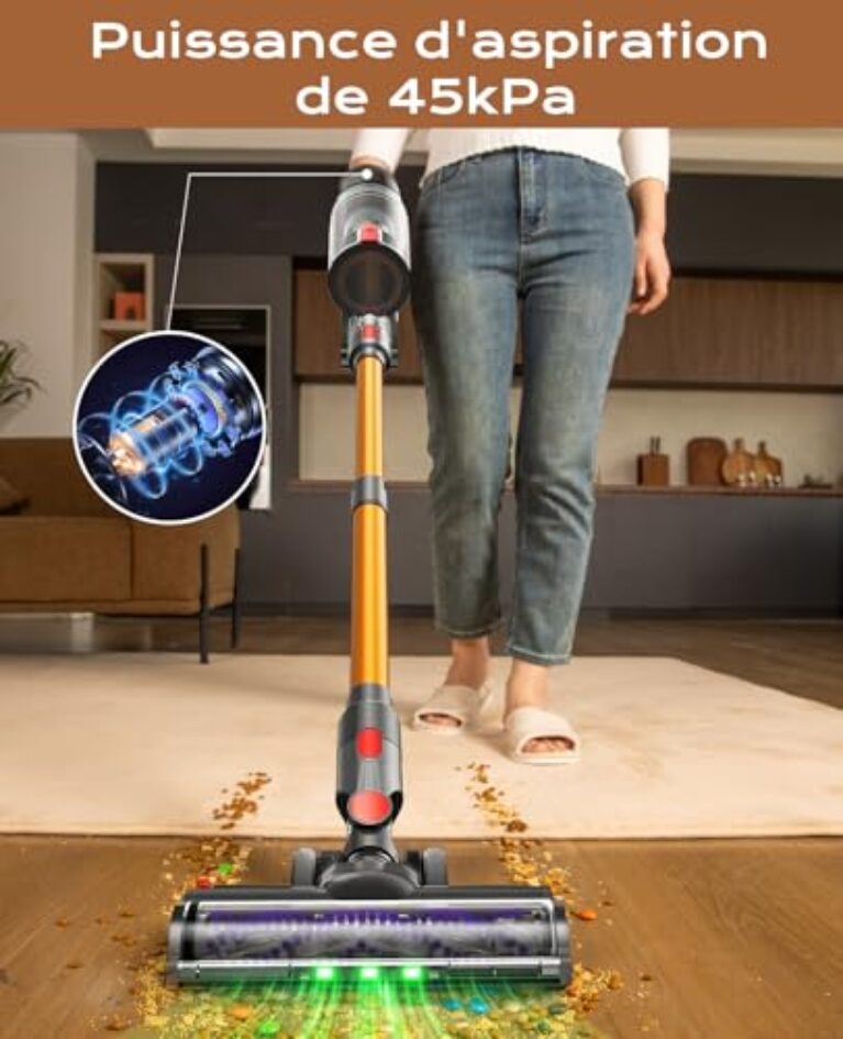 Avis VSTOKY V15 Pro Max : Aspirateur Balai 2-en-1 Puissant 48KPa – Image 3