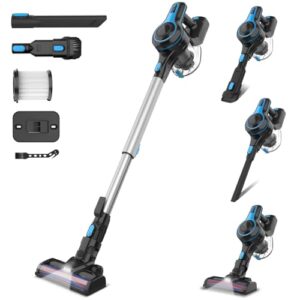 Générique Aspirateur sans Fil, Aspirateur Balai sans Fil Puissant 20000pa, 45Min Autonomie, Batterie Amovible, Capacité 1.2L, 6 en 1 Aspirateur sans Sac pour Poils Animaux Sol Dur Tapis Voiture