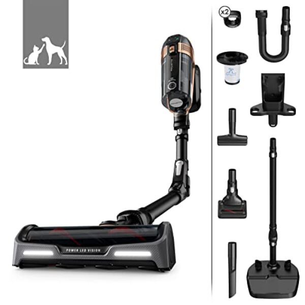 Rowenta X-Force Flex 15.60 Aspirateur balai sans fil, Puissance 230 Air Watts, Batterie amovible 32,4 V, Autonomie jusqu'à 1h20, Tube flexible, Ecran de contrôle digital RH99F1WO