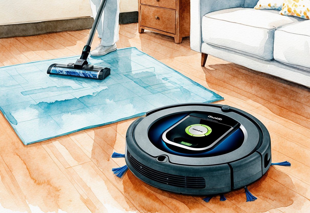 Un aspirateur robot Roomba Combo j5+ aspirant et nettoyant avec technologie de navigation et de cartographie intelligentes