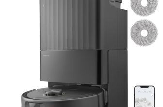 roborock Qrevo Pro Set Aspirateur Robot avec Brosses Latérales FlexiArm, Robot Aspirateur Laveur avec Automatique Station Supportant Lavage SerpillièRes à l'eau Chaude & Retravail Intelligent 7 000 Pa