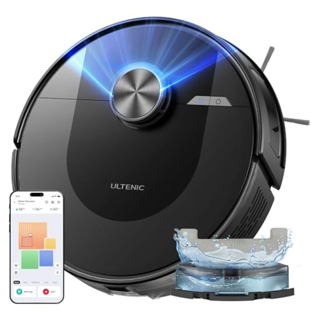 6 meilleurs aspirateurs robot avec cartographie intelligente : un guide complet 25 Ultenic D10+ Aspirateur Robot, Navigation LiDAR, 5000Pa/120Min, Robot Aspirateur Laveur Mince, Silencieux - Idéal pour Poils d’Animaux, Cheveux, Poussière et Moquettes