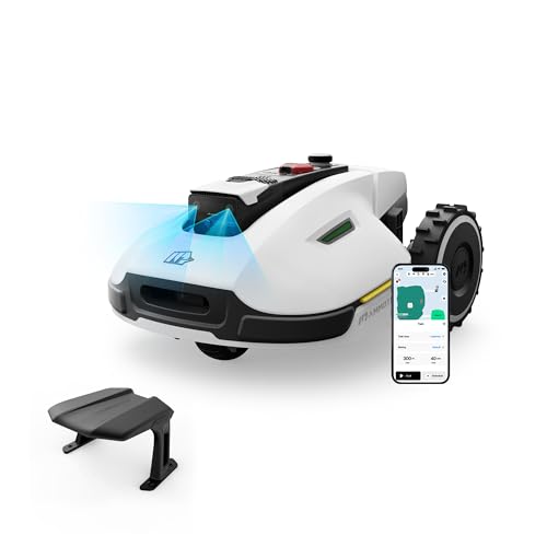 MAMMOTION YUKA 2000 Robot Tondeuse sans Fil Périphérique, NetRTK+Vision, Aucune Antenne RTK Requise, Recommandé 2000 m², Max. 2400 m², Pelouse Semblable à Un Tapis, Disque de Coupe Double, Module 4G