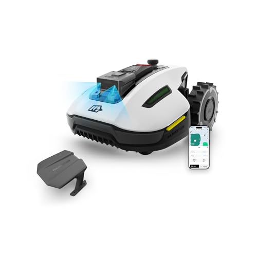 MAMMOTION YUKA Mini 500 Robot Tondeuse sans Fil Périphérique, NetRTK+Vision, Aucune Antenne RTK Requise, Recommandé 500 m², Max. 700 m², Pente à 50%, Cartographie Automatique, avec Module 4G