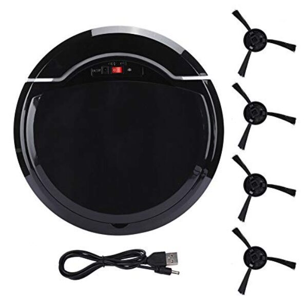Okuyonic Aspirateur Robot, Aspirateur Intelligent Mini Robot Aspirateur Balayeuse avec Brosse Bilatérale Lengthen pour Bureau à Domicile