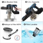 Avis Aspirateur Balai sans Fil Puissant 20000Pa 6 en 1 – Autonomie 45 Min, Léger et Performant